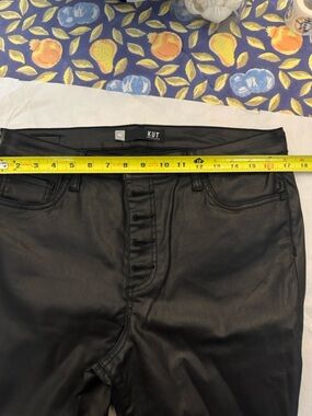 KUT Coated Black Button-Fly Pants size 14